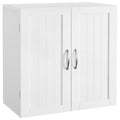 Wall Mounted White Bathroom Storage Cabinet with Doors D4378