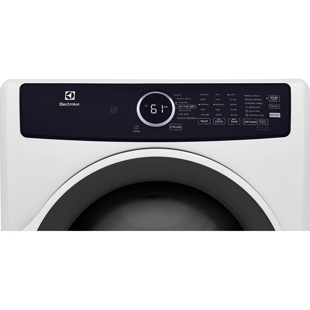 8 cu. ft. Electric Dryer with Instant Refresh in White U571