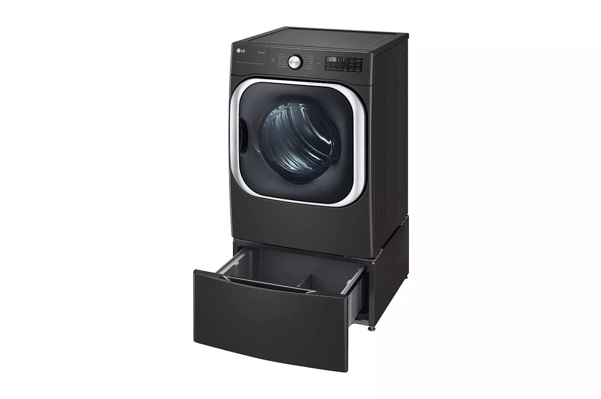 29 in. Laundry Pedestal with Storage Drawer in Black Steel M334484
