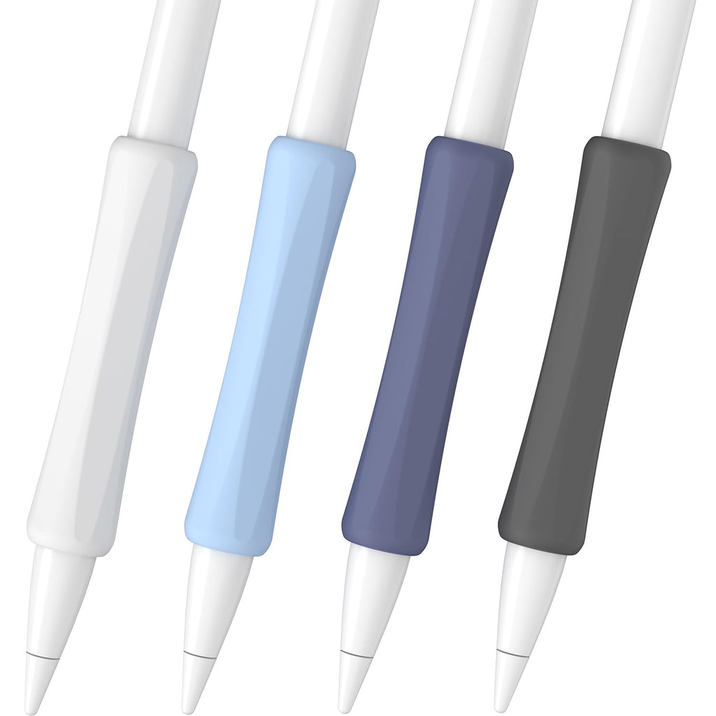 4 Pack Silicone Pencil Grips White Blue Black P917