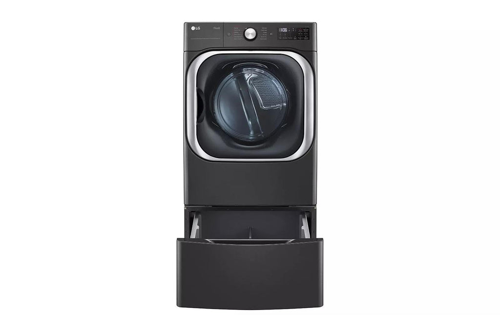 29 in. Laundry Pedestal with Storage Drawer in Black Steel M334484