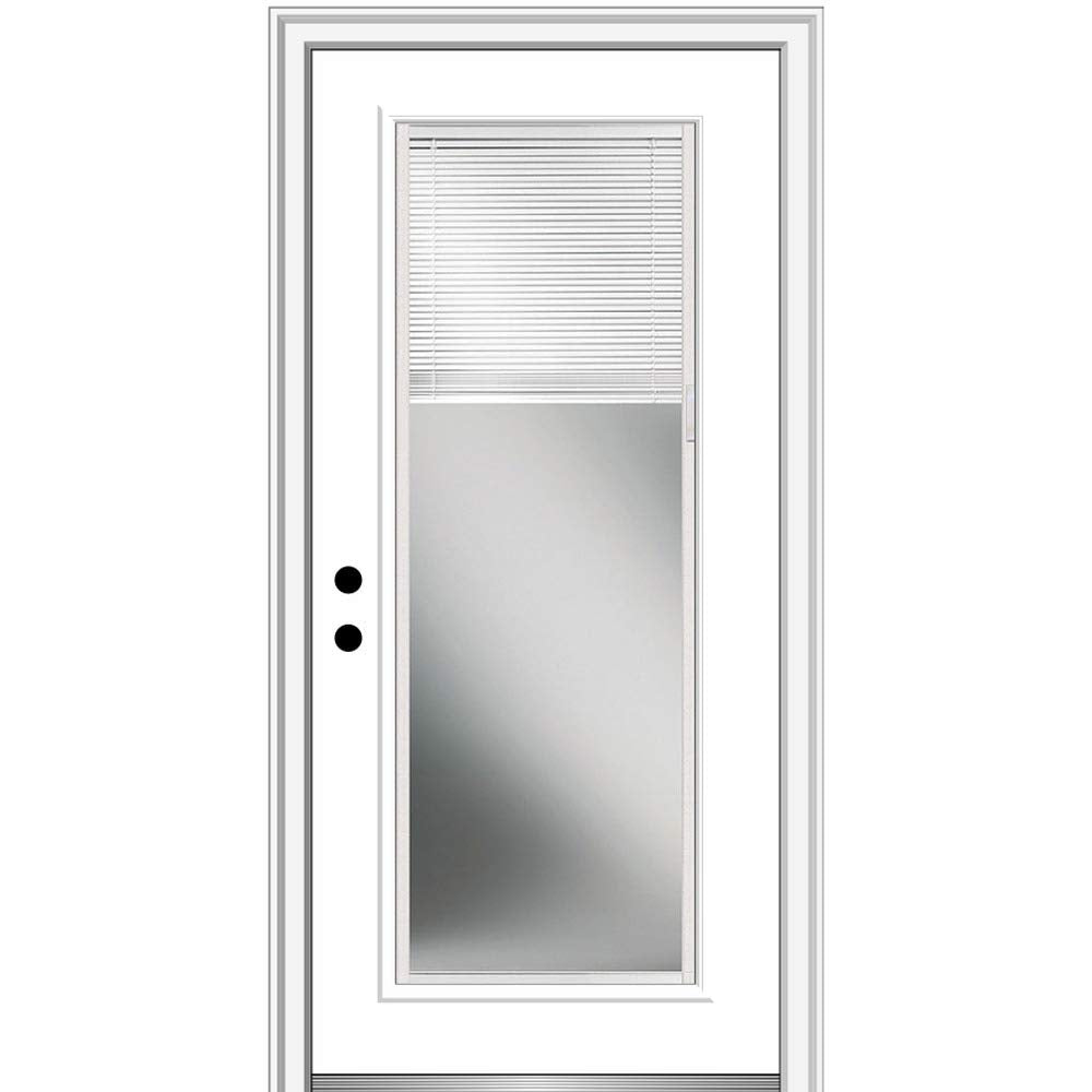 Primed Steel Right-Hand Inswing Full Lite Prehung Front Door 36" x 80" Z34599