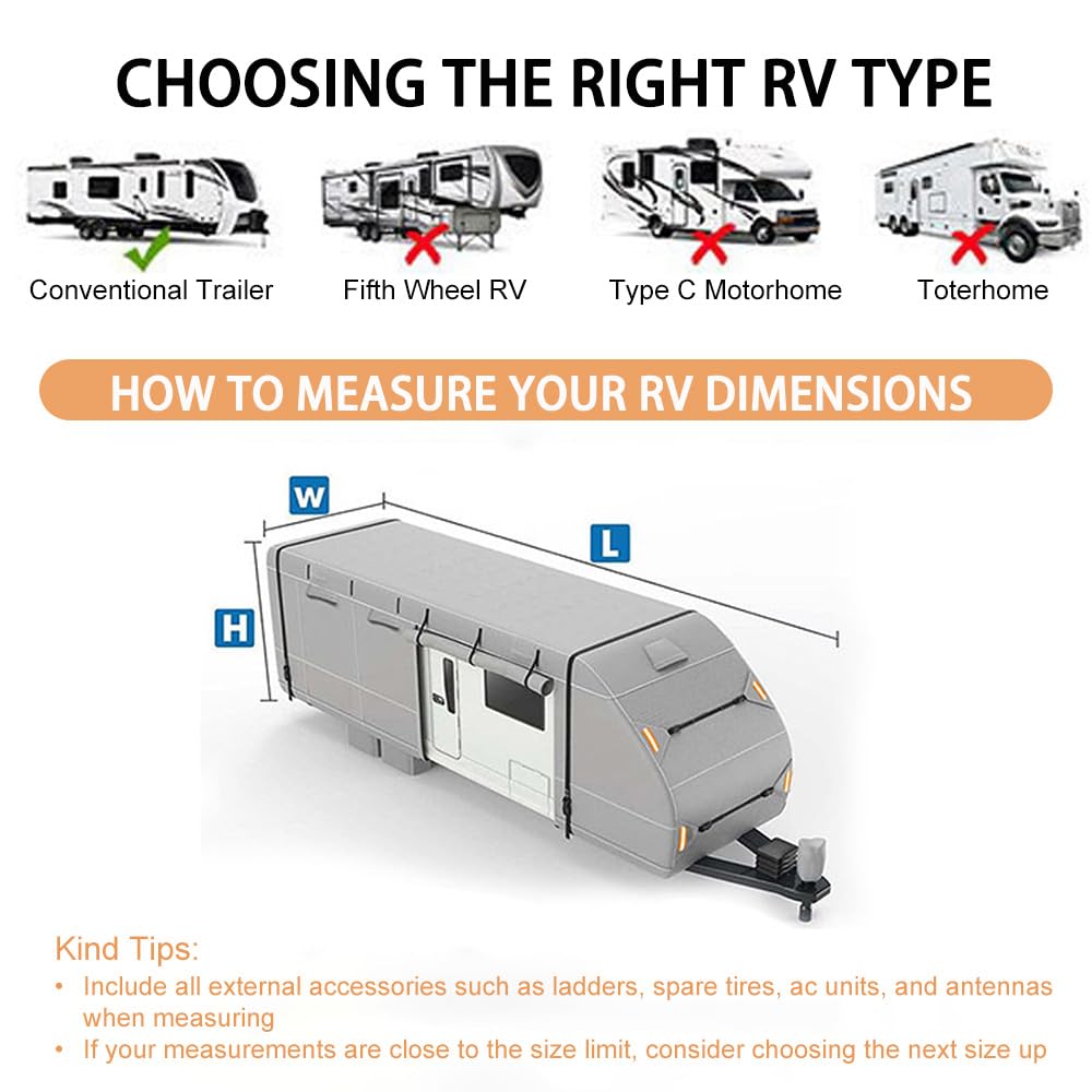 Waterproof 420D Travel Trailer Cover with Adjustable Straps A86276