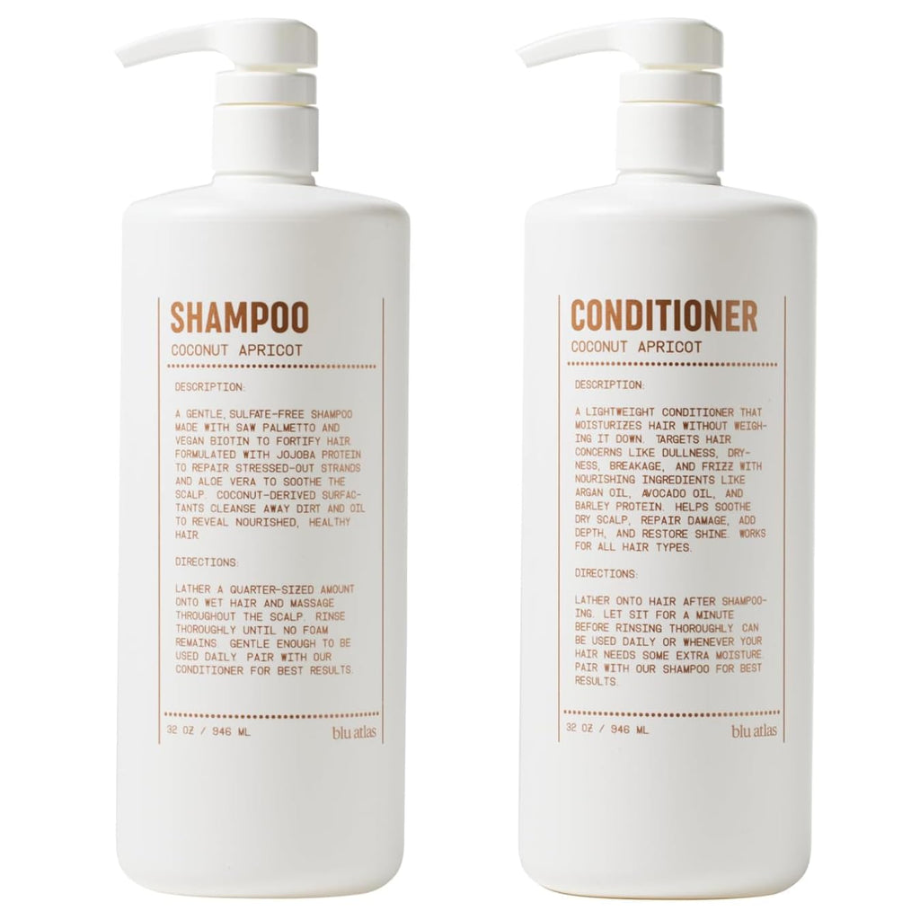 Shampoo and Conditioner Bundle Coconut Apricot 32 oz Z8131