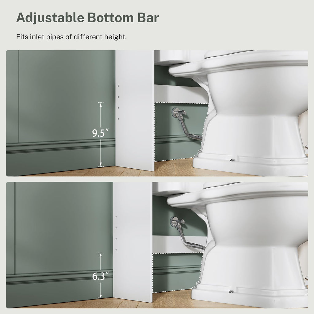 Over The Toilet Storage Cabinet with 4 Open Shelves and Adjustable Shelf, White P2970