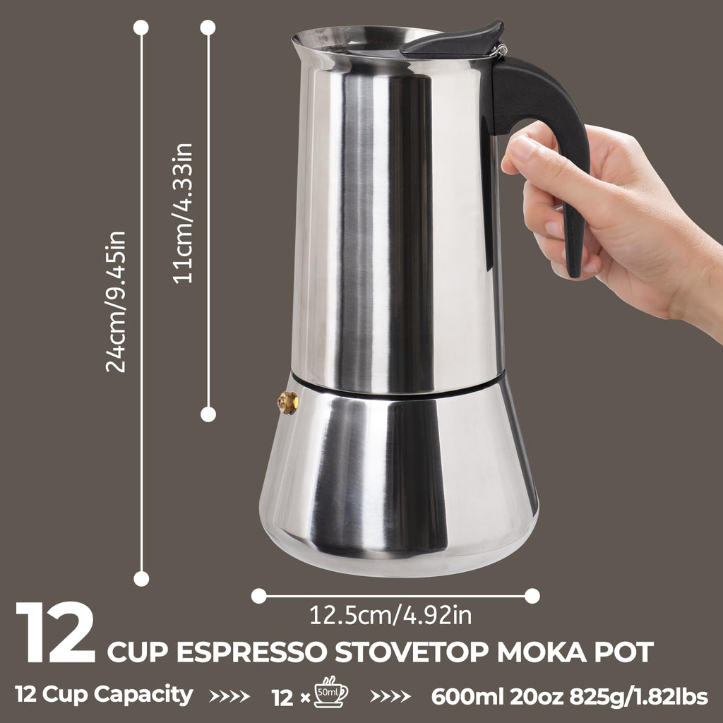 12 Cup Stainless Steel Moka Pot L793136