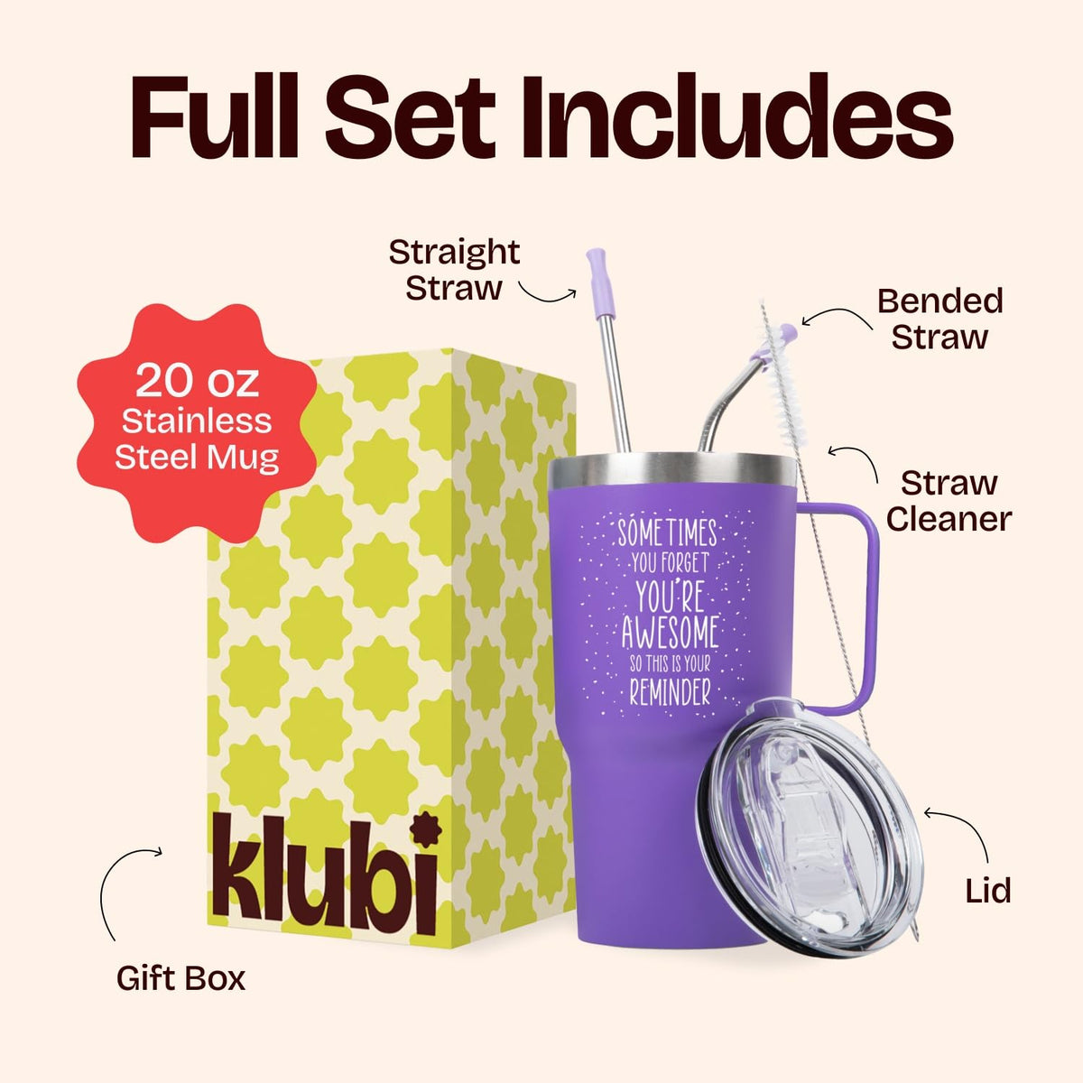 20 Ounce Vacuum Insulated Tumbler With Handle Purple V85775