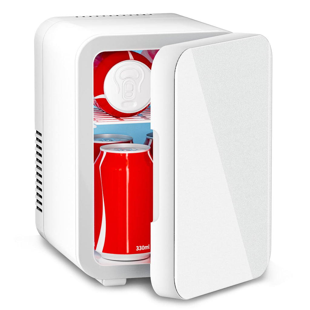 4L 6 Can Mini Fridge with Glass Door White S4968