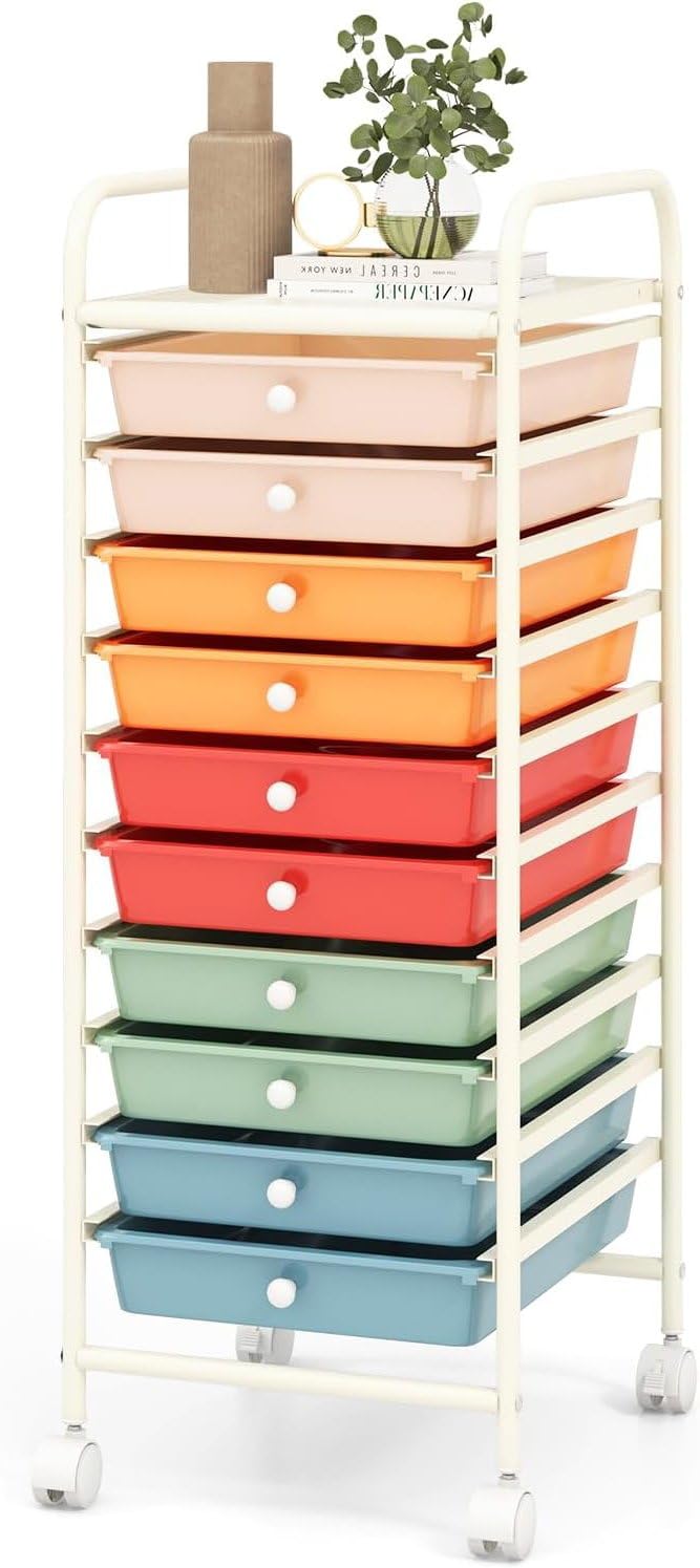 10 Drawer Rolling Storage Cart M609