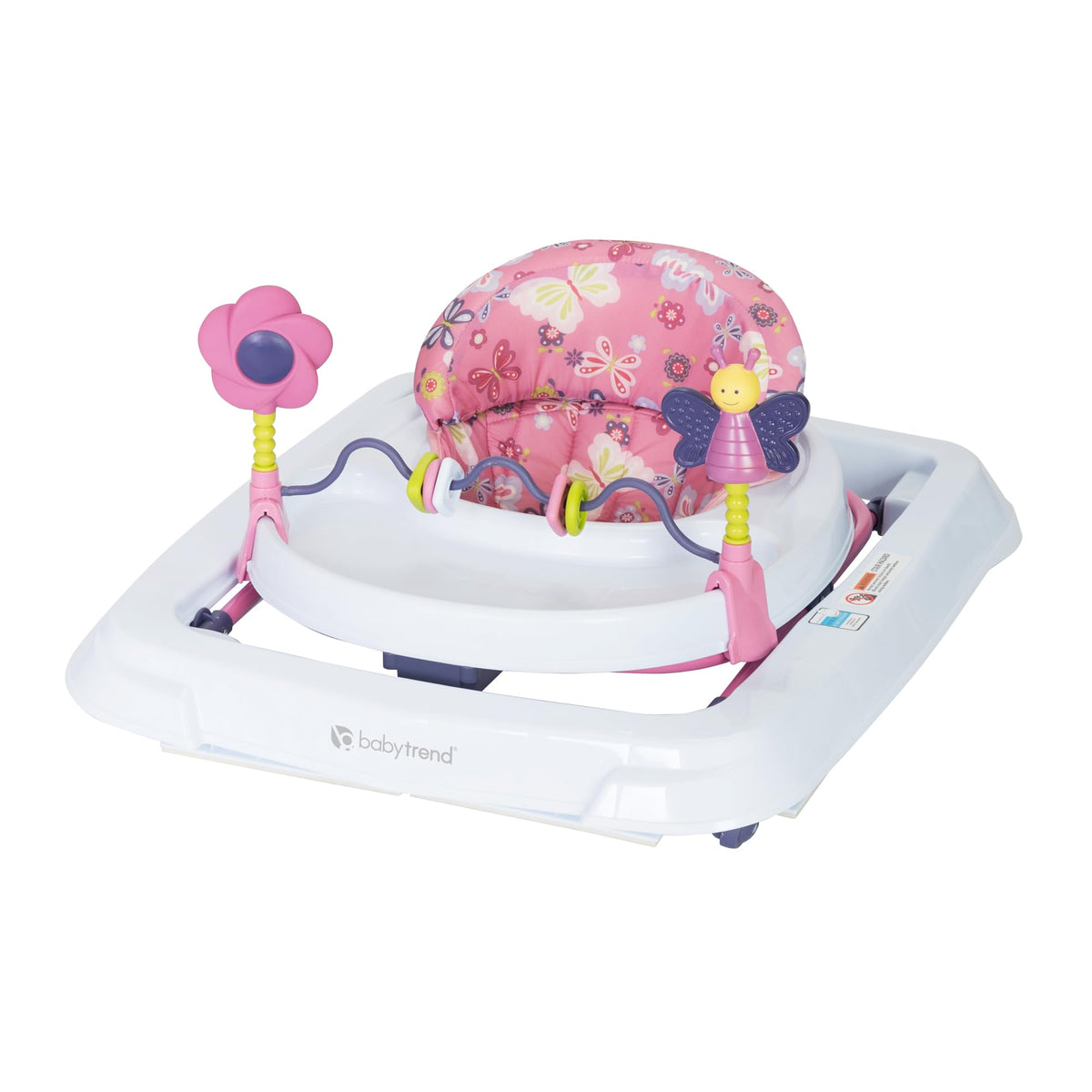Activity Walker with Toy Bar, Front Wheels, Tray, Adjustable Height and Fold Frame Y585885