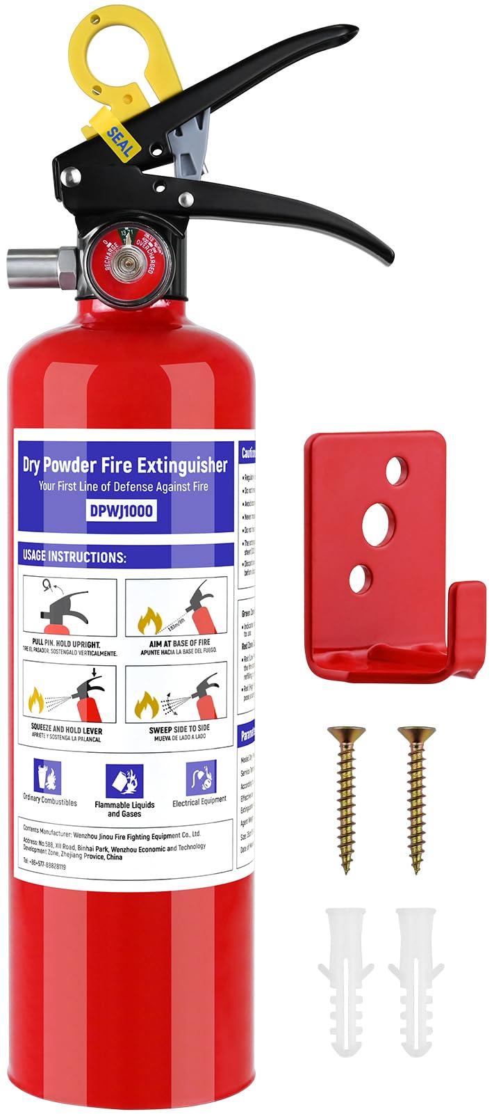 1 Pack 2.5 lb ABC Dry Chemical Fire Extinguisher with Bracket A594498