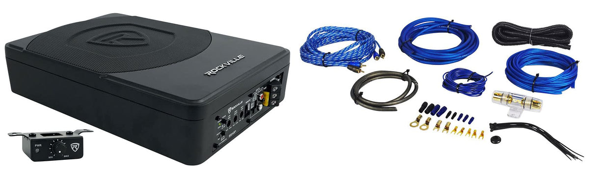 10" Powered Under-Seat Subwoofer with Amp Wiring Kit F7947