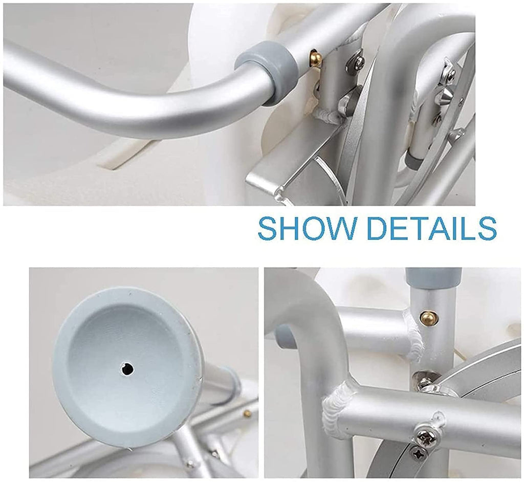 Padded Seat Transfer Bench, Shower Chair with Arms and Back, Adjustable Height Anti Skid Bath Seat D270739