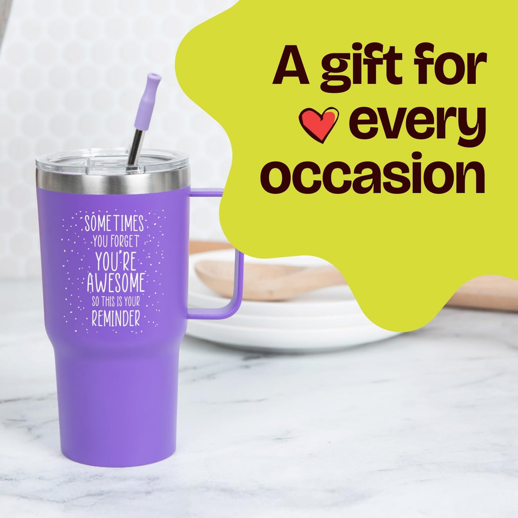 20 Ounce Vacuum Insulated Tumbler With Handle Purple V85775