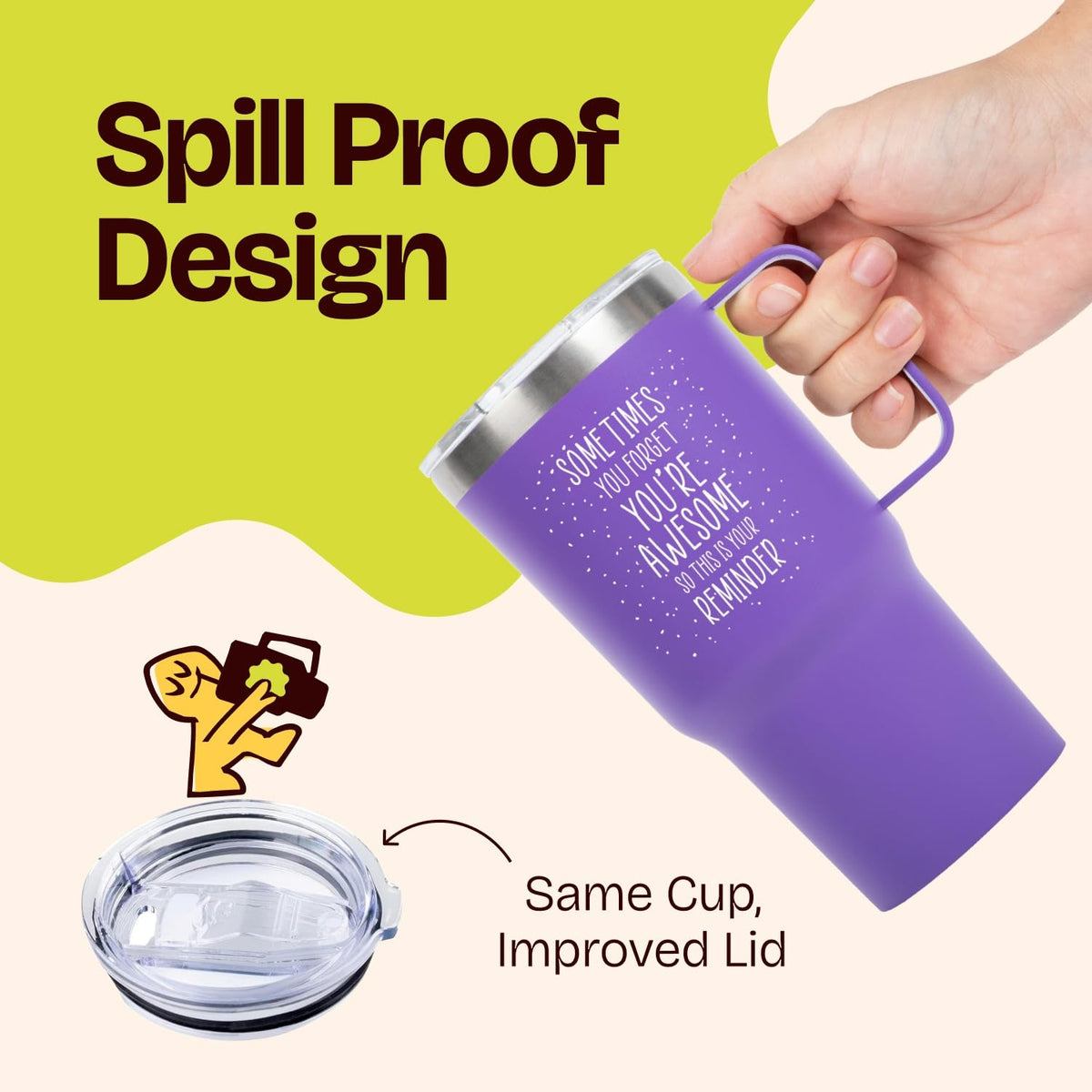 20 Ounce Vacuum Insulated Tumbler With Handle Purple V85775