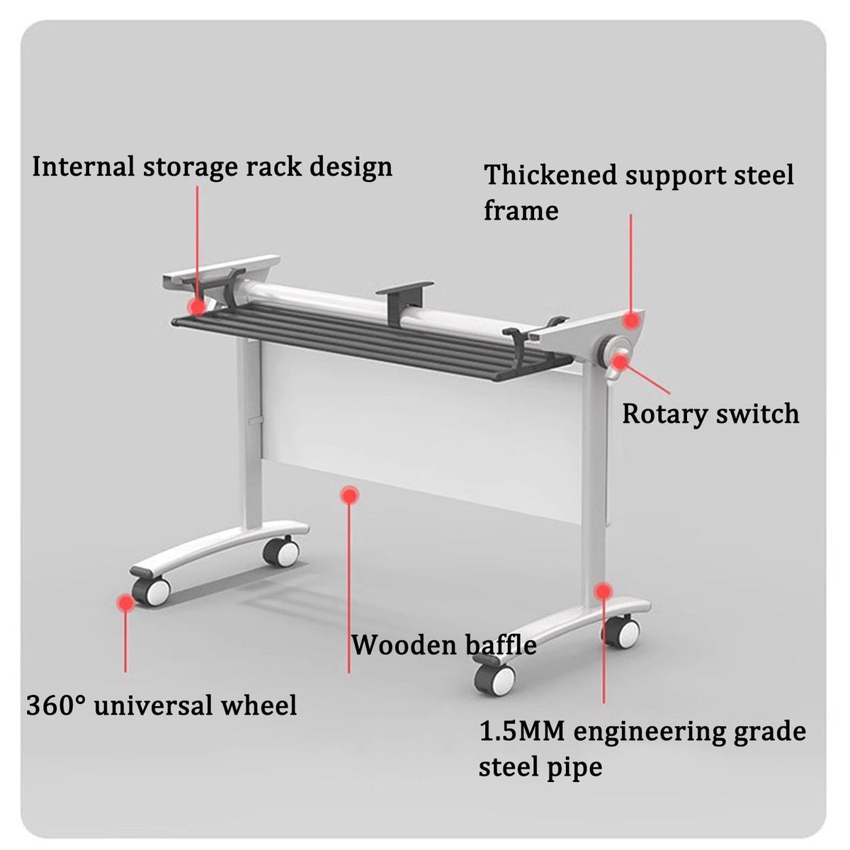 Folding Table with Locking Wheels P259000