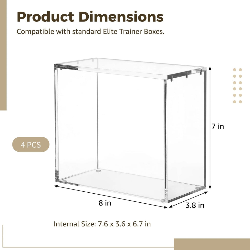 4 Pcs Acrylic Display Cases with Lid I6834