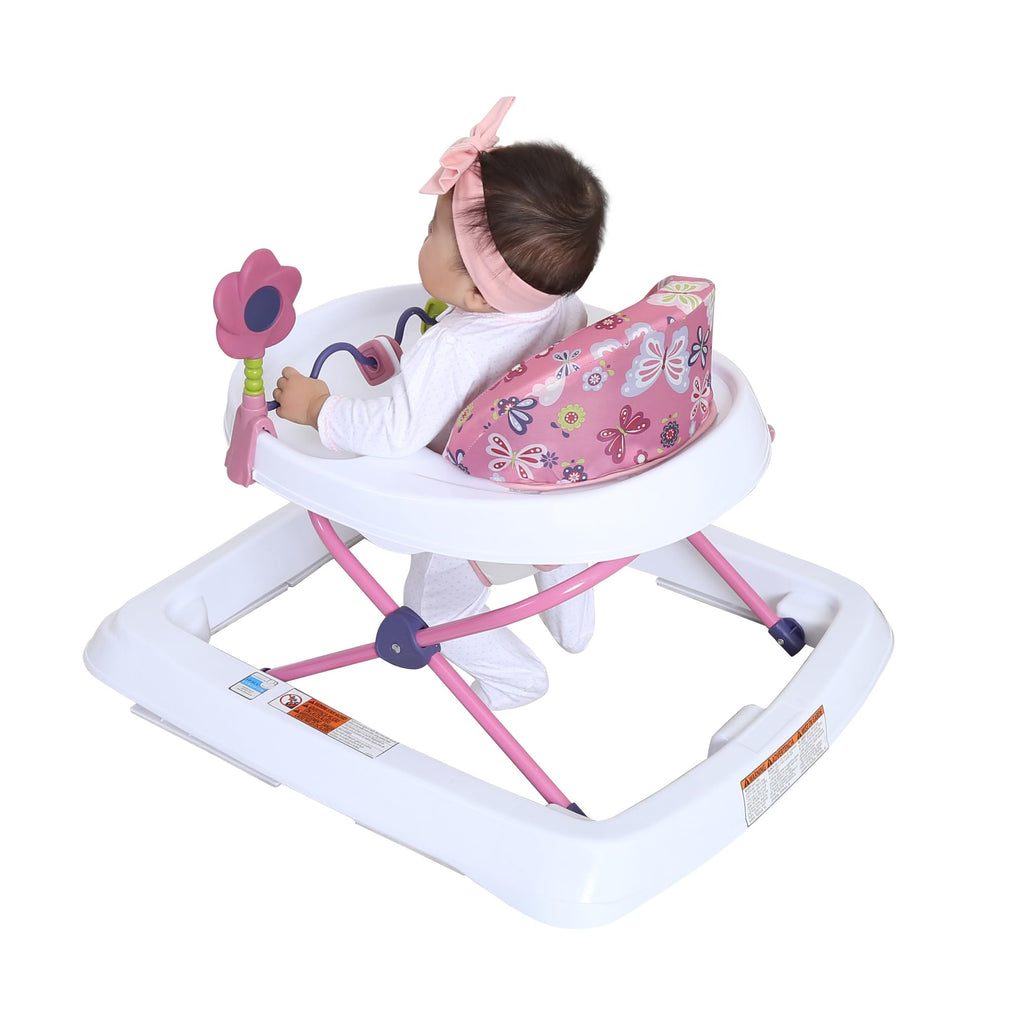Activity Walker with Toy Bar, Front Wheels, Tray, Adjustable Height and Fold Frame Y585885