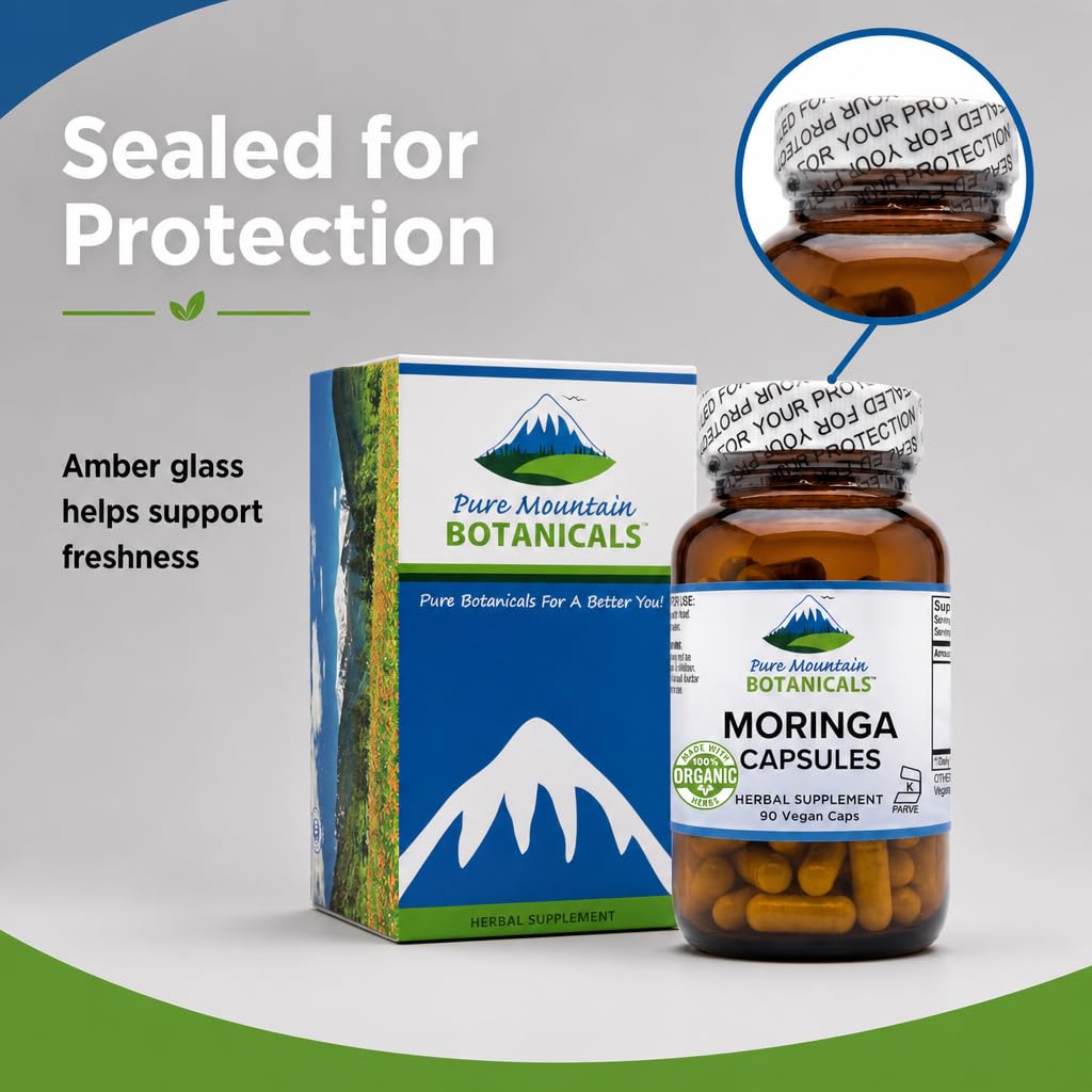 Organic Moringa Oleifera 1000mg 90 Count Vegan Supplement T2231