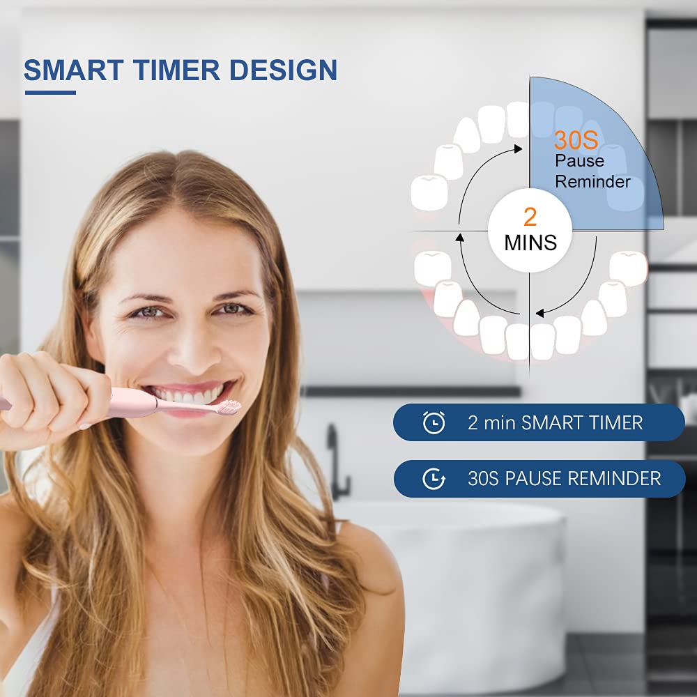 2 Pack Rechargeable Electric Toothbrushes with 8 Brush Heads L65734