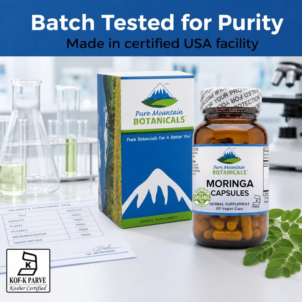 Organic Moringa Oleifera 1000mg 90 Count Vegan Supplement T2231