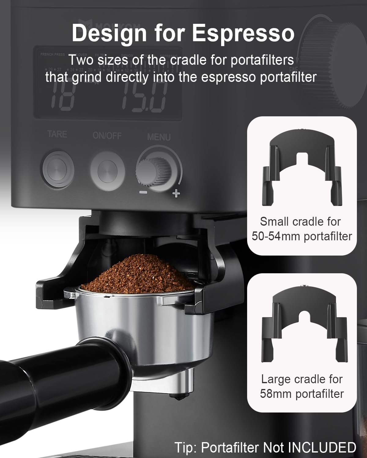 Conical Burr Coffee Grinder with Scale, 31 Grind Settings, Stainless Steel, Black S326