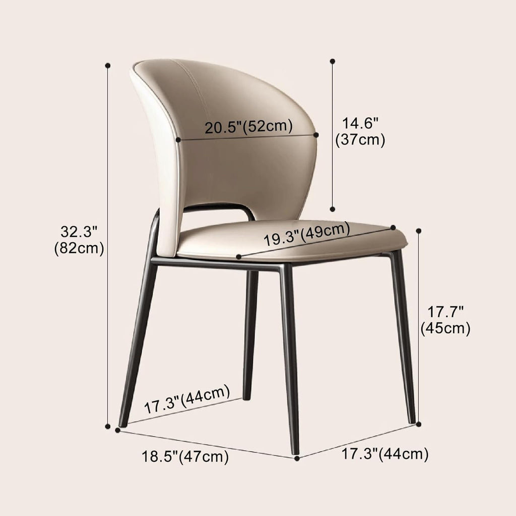 Black Faux Leather Dining Chairs with Metal Legs N14885