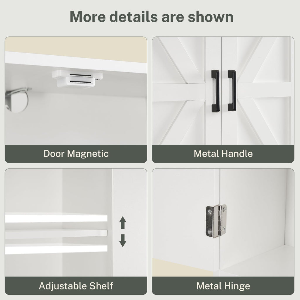 Over The Toilet Storage Cabinet with 4 Open Shelves and Adjustable Shelf, White P2970