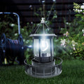 Solar Powered Rotating Lighthouse Light Black J50153