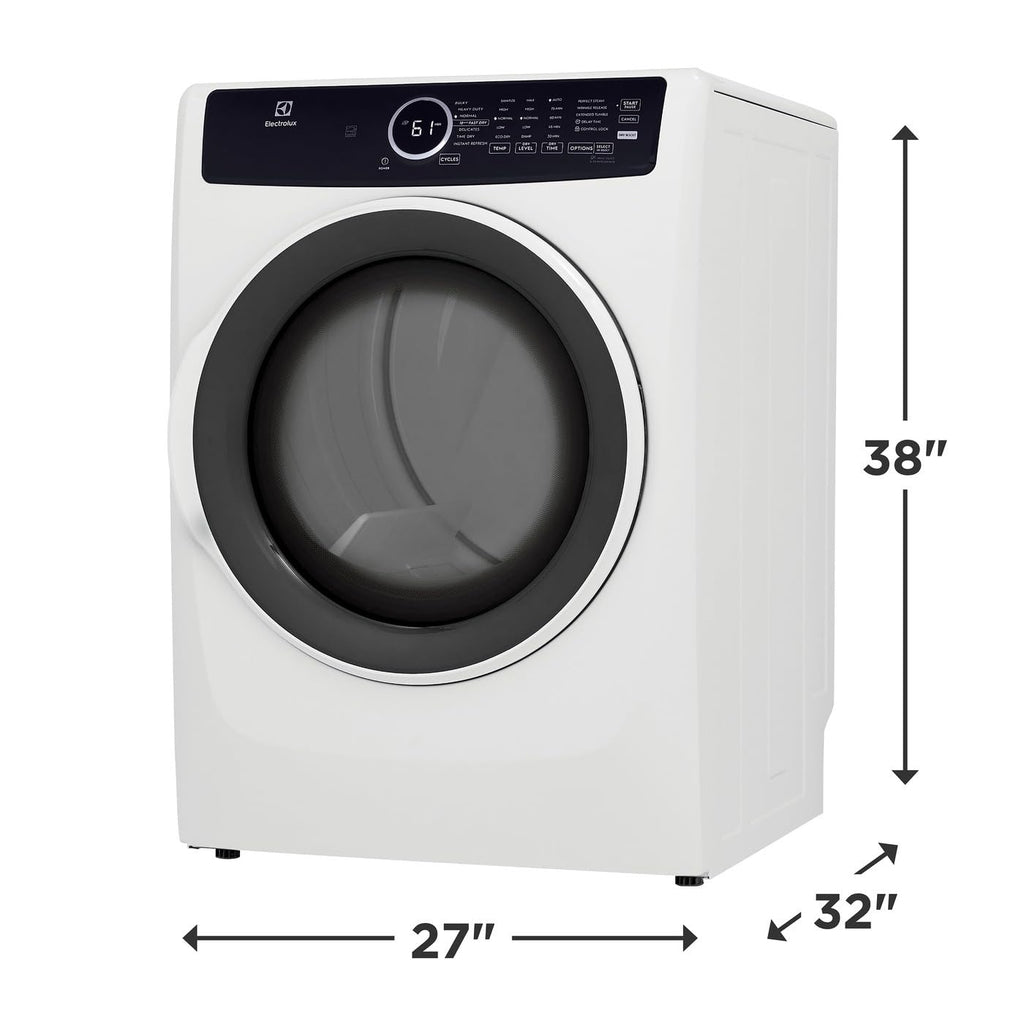 8 cu. ft. Electric Dryer with Instant Refresh in White U571