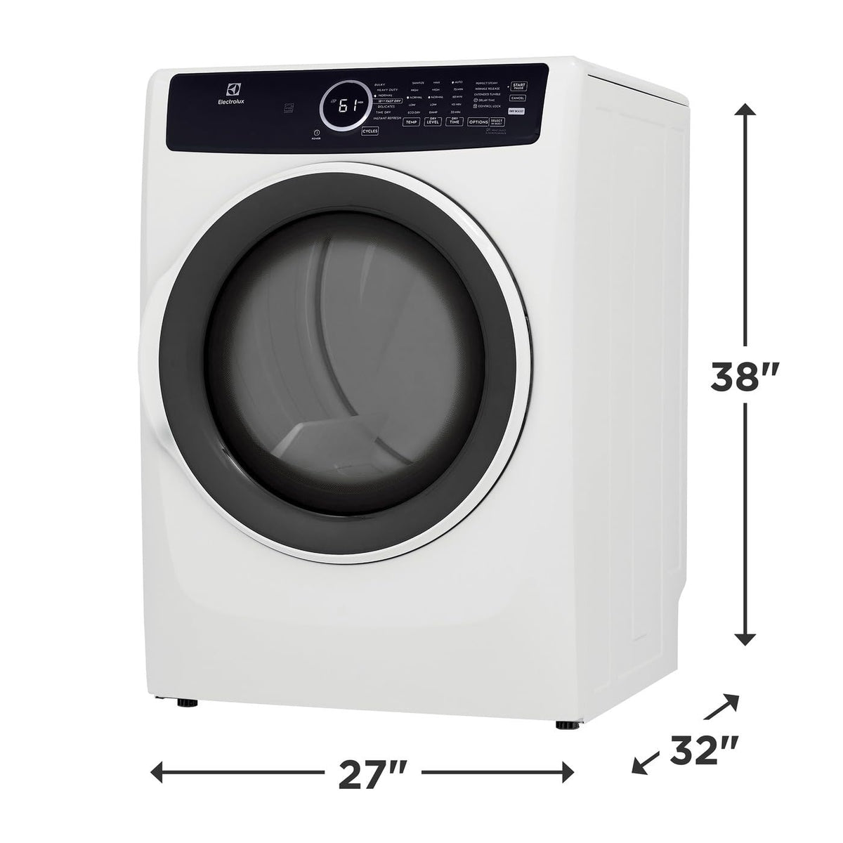 8 cu. ft. Electric Dryer with Instant Refresh in White U571