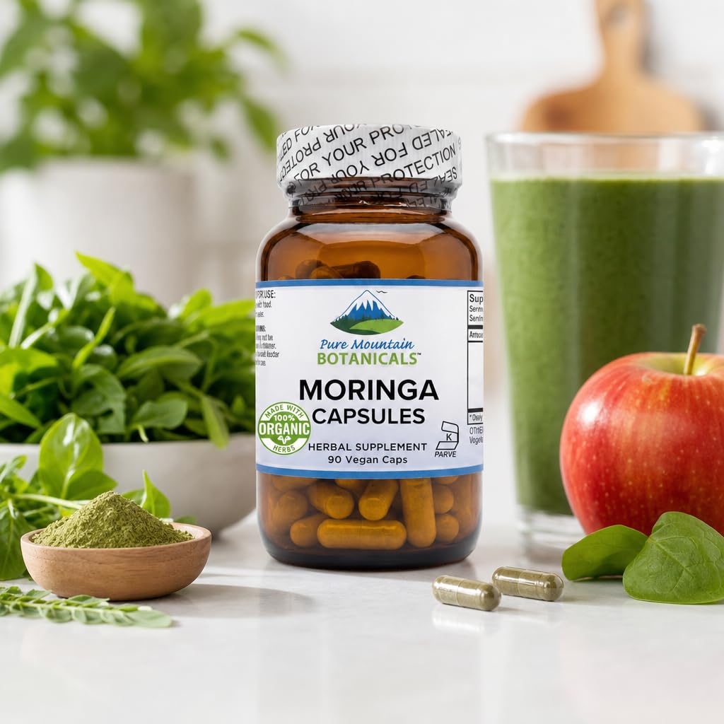 Organic Moringa Oleifera 1000mg 90 Count Vegan Supplement T2231