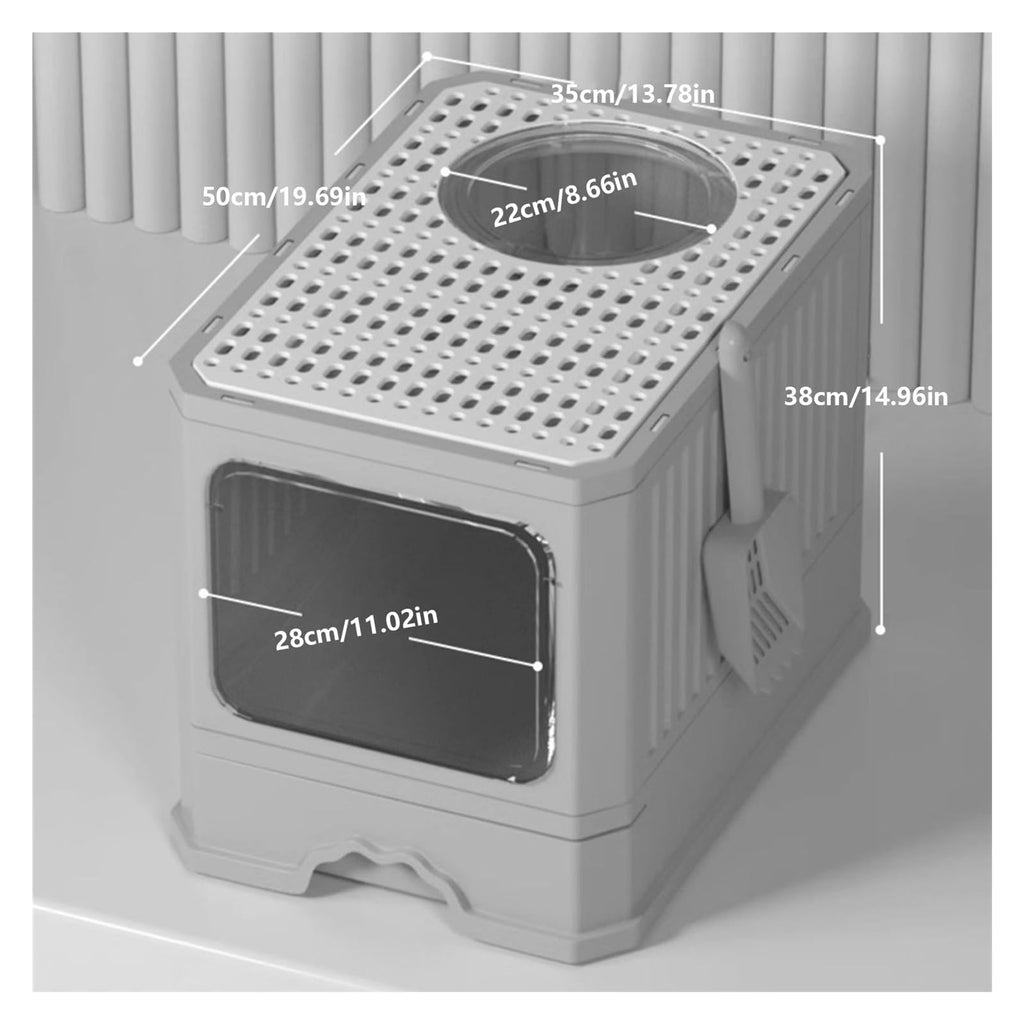 Foldable Cat Litter Box with Lid and Shovel L926340