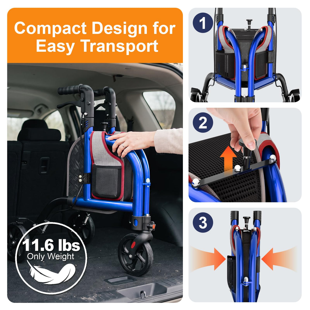 Foldable Narrow 3 Wheel Walker R566084