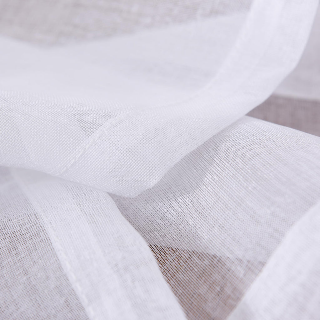 White 95 Inches Long Rod Pocket Sheer Curtains Set of 2 F4138