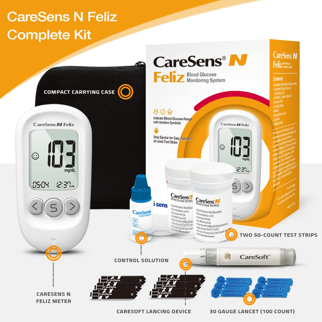 Blood Glucose Monitoring Kit with 100 Test Strips and 100 Lancets R63843