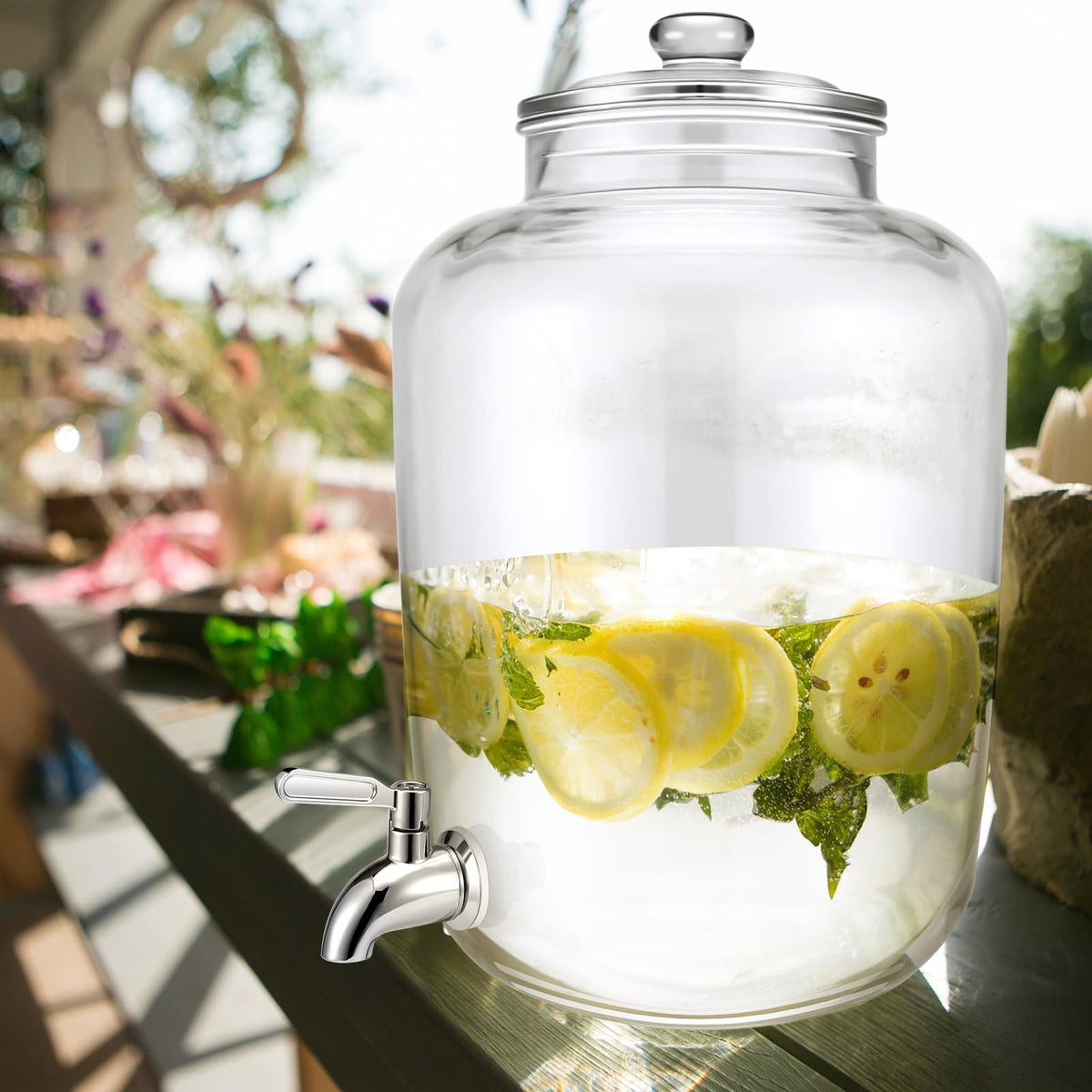 5 Gallon Glass Beverage Dispenser with Lid W6029