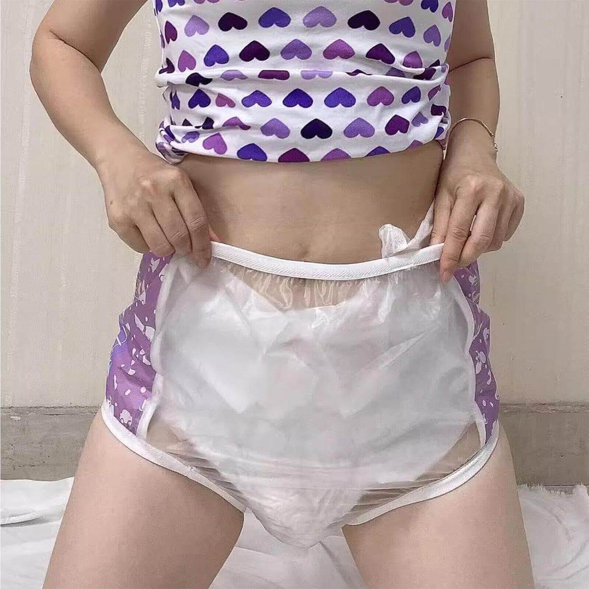 Adult Plastic Diaper Cover Waterproof Pull-On Incontinence Pants M187371