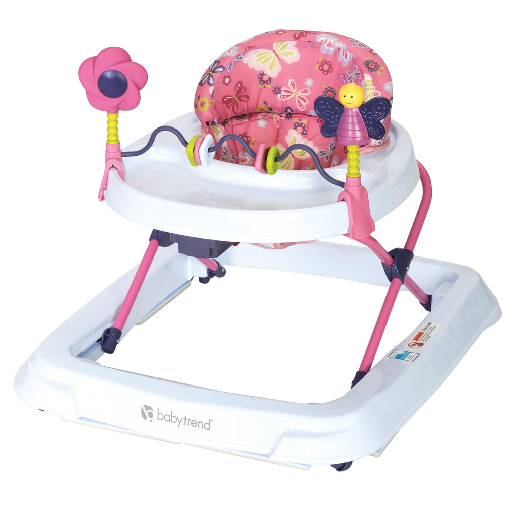 Activity Walker with Toy Bar, Front Wheels, Tray, Adjustable Height and Fold Frame Y585885