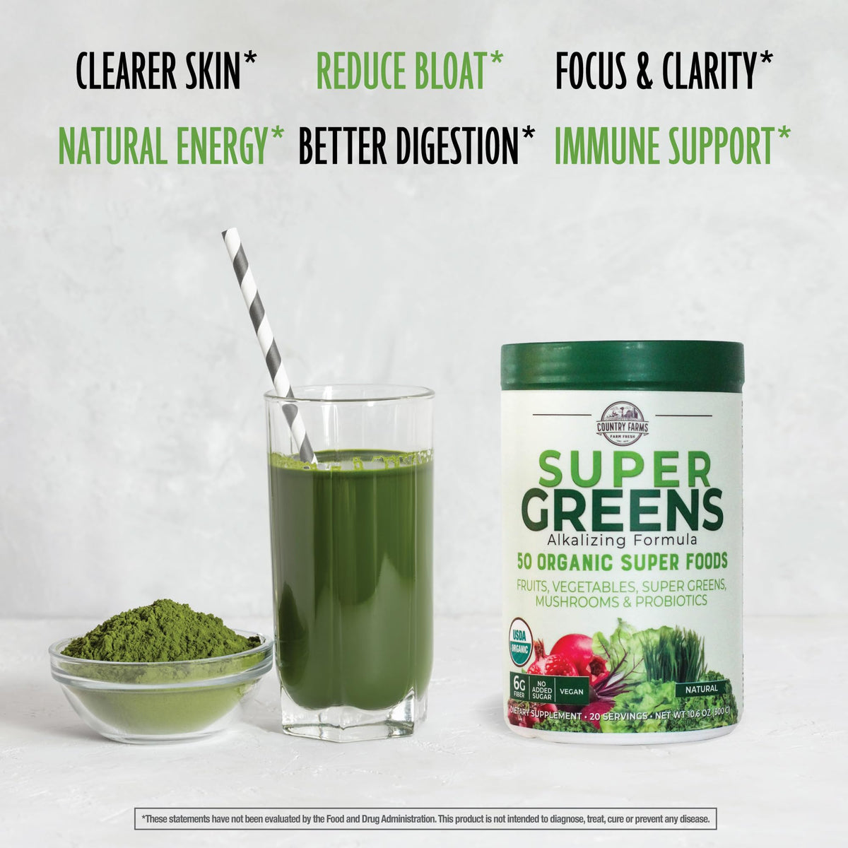 Organic Vegan Protein Powder Pea & Super Greens Powder E4043