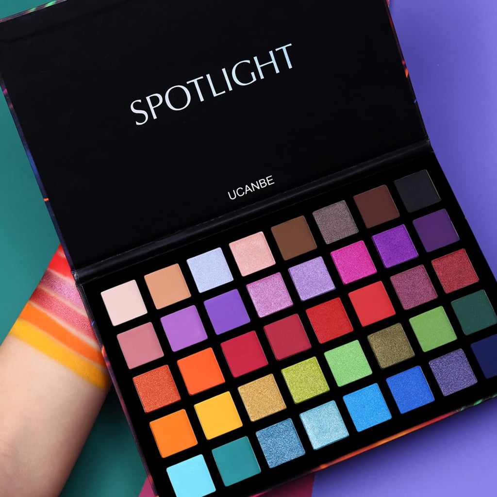 40 Color Matte Shimmer Eyeshadow Palette + 15 Pc Eye Brushes U714