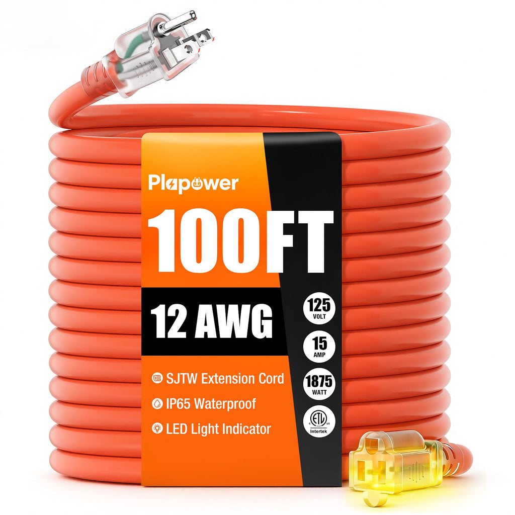 100 FT Heavy Duty Waterproof Outdoor Extension Cord Y653562