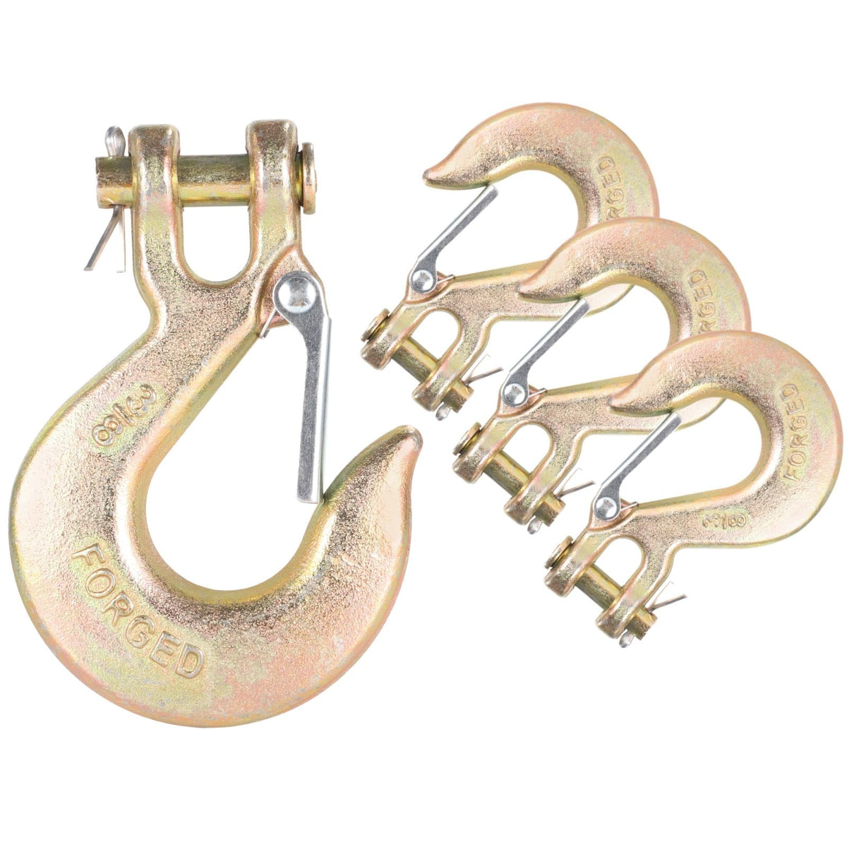 4-Pack 3/8-Inch Grade 70 Forged Steel Clevis Slip Hooks 18,000 Lbs Capacity I620