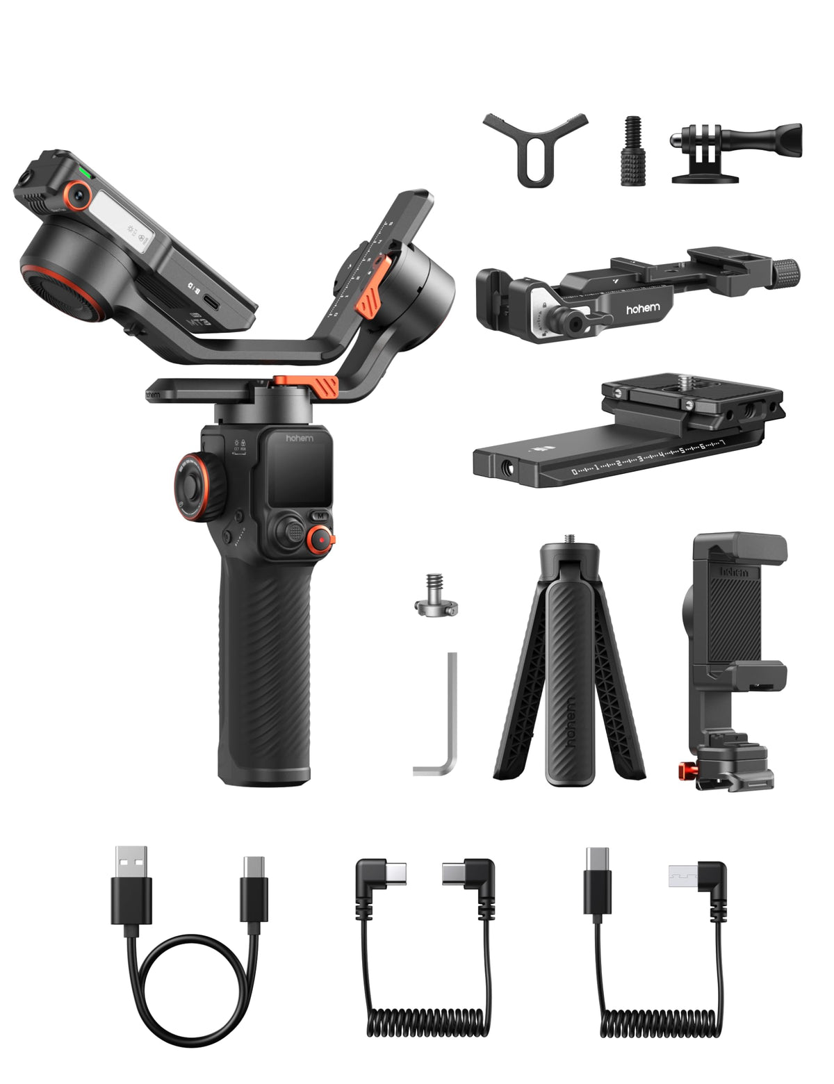 3-Axis Gimbal Stabilizer with AI Tracker and Detachable Touchscreen Control F69209