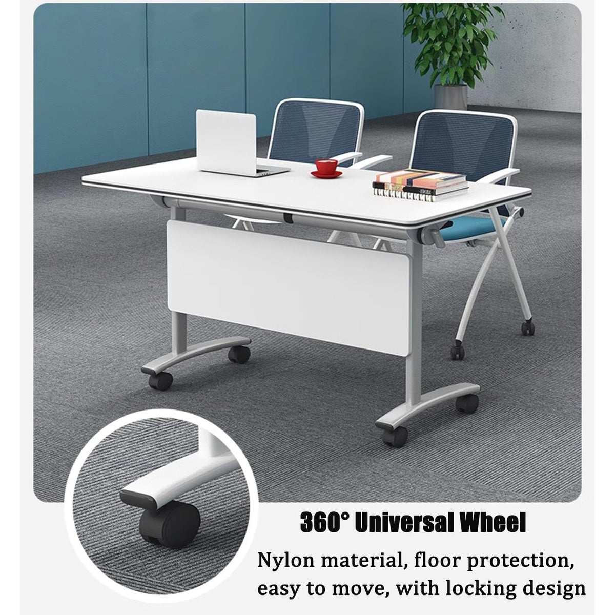 Folding Table with Locking Wheels P259000