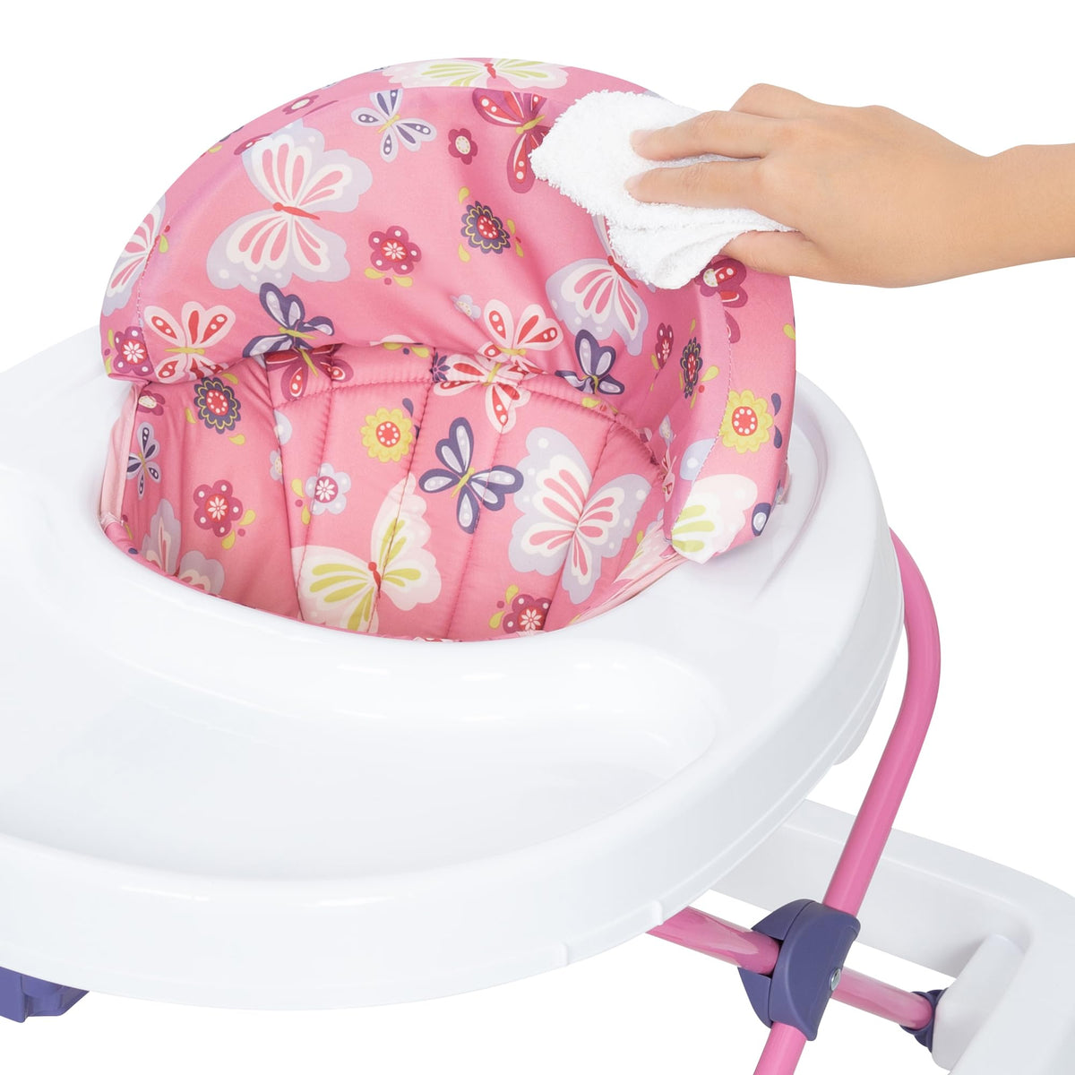 Activity Walker with Toy Bar, Front Wheels, Tray, Adjustable Height and Fold Frame Y585885