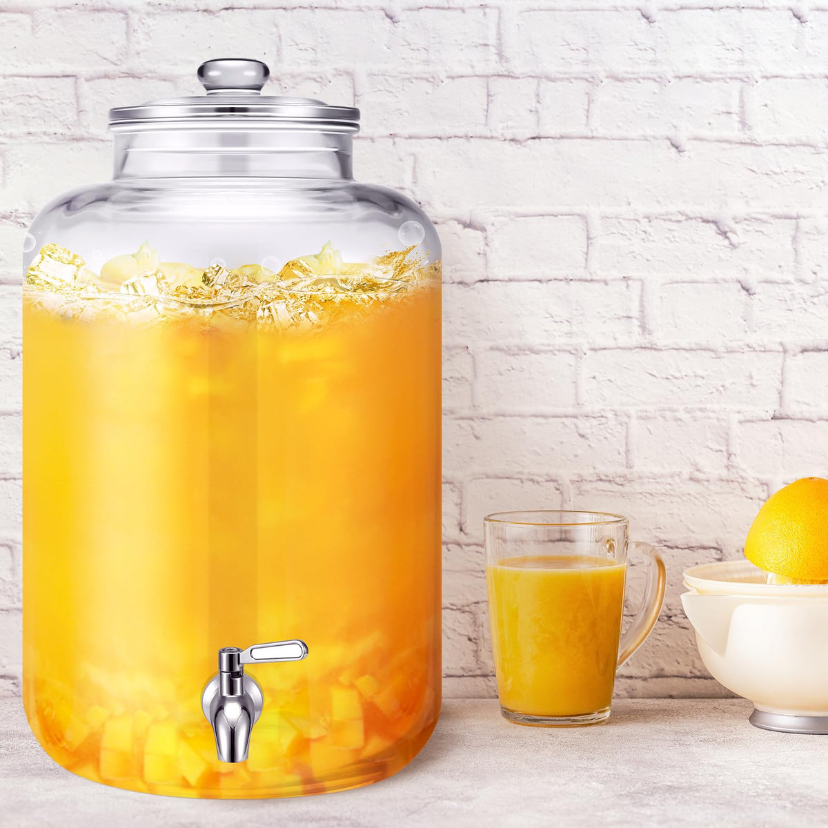 5 Gallon Glass Beverage Dispenser with Lid W6029