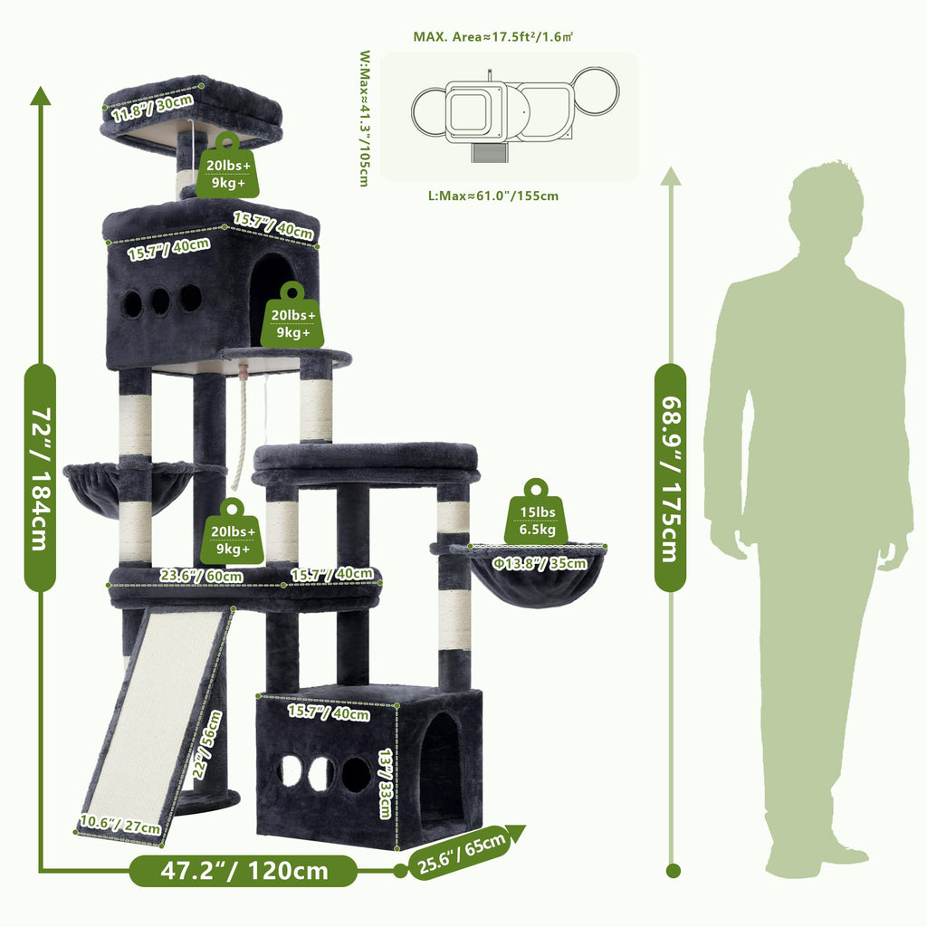 72.4-Inch Anti-Tip Cat Tree S781