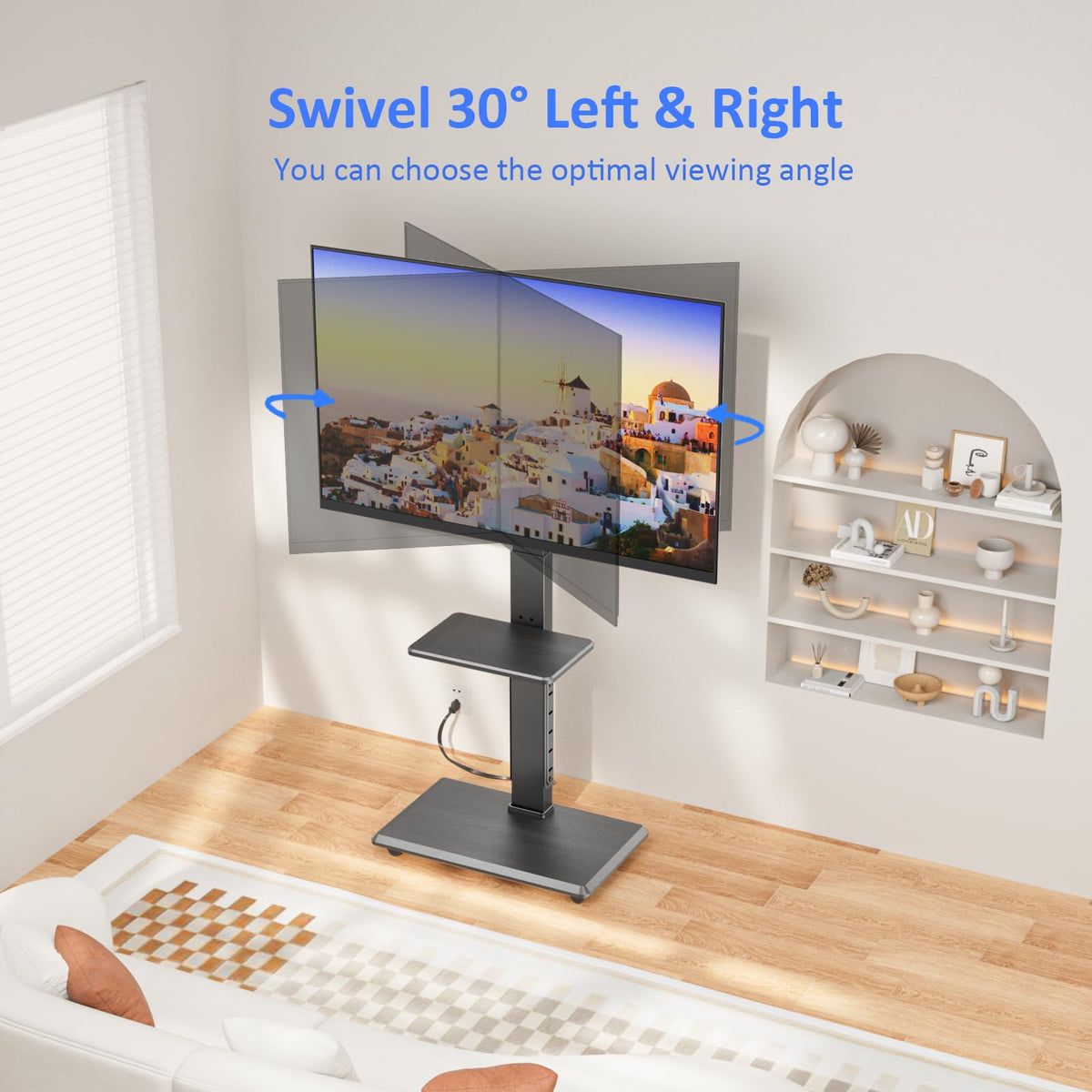 Rolling TV Stand with Power Outlet for 32-75" TV Z7444