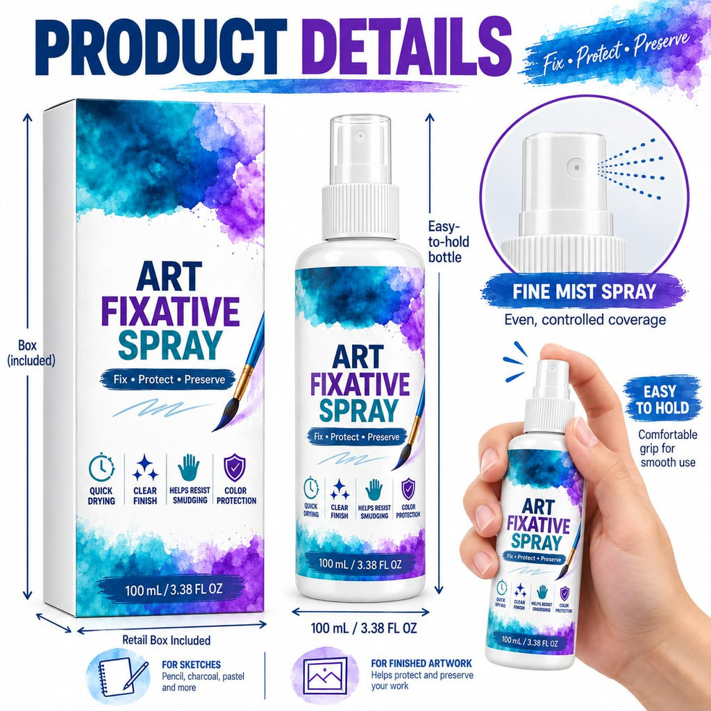 Art Fixative Spray for Pencil & Mixed Media, 4 Pack Q6593